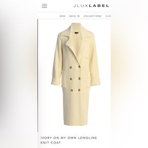 Jluxlabel Ivory Knit Coat
